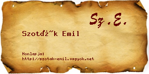 Szoták Emil névjegykártya